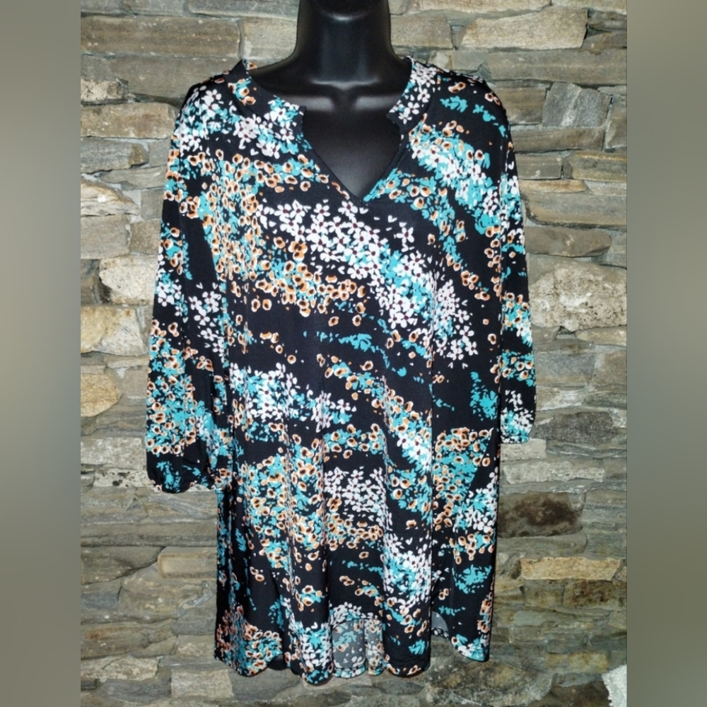 Lildy floral blouse tunic, size L XL, great condition, Hi Lo - Picture 9 of 9